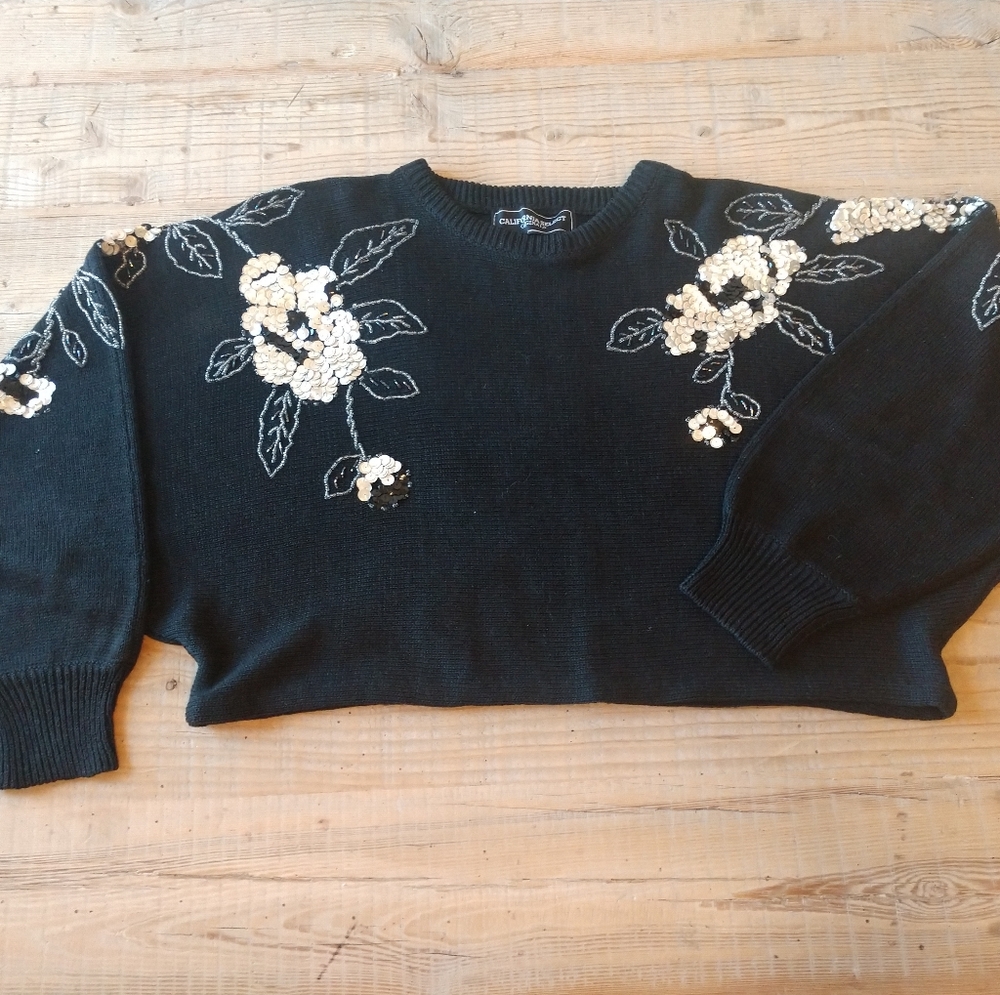 American Apparel floral sequined sweater.